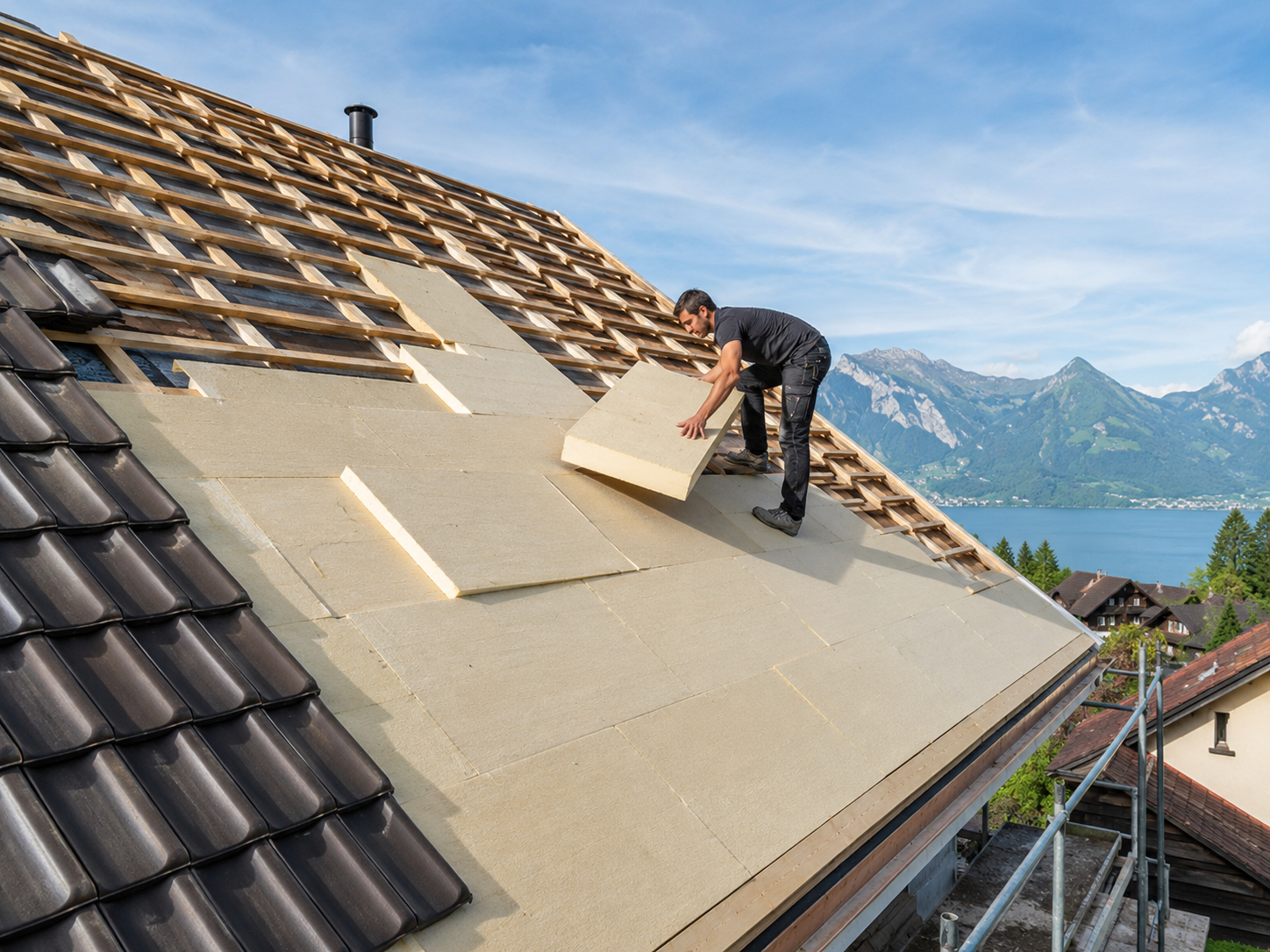 Isolation de toiture par l’extérieur à Rolle et Vaud