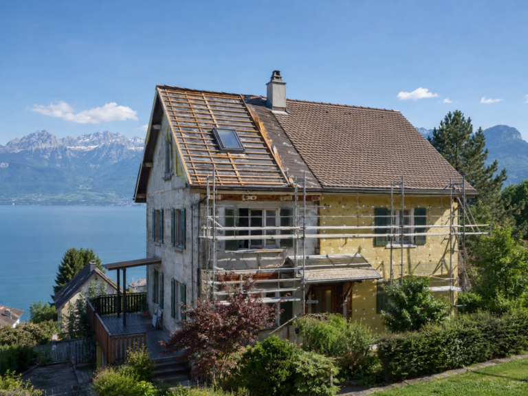 Rénovation de l’enveloppe du bâtiment avec toiture et façade dans le canton de Vaud
